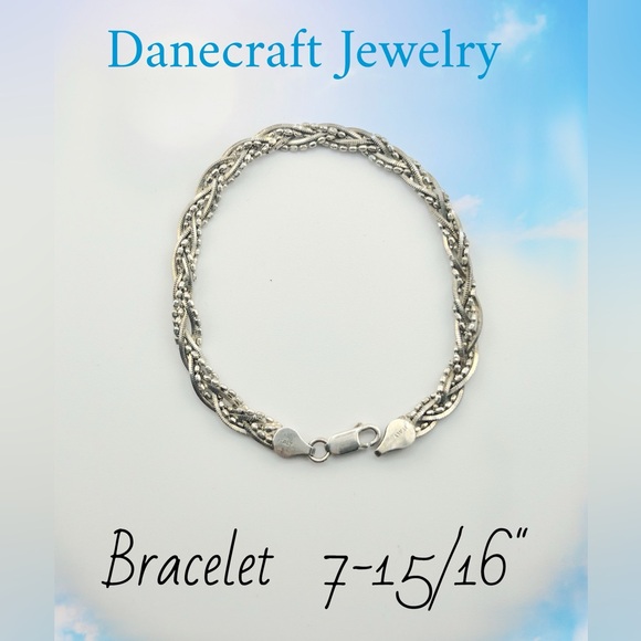 Danecraft Textured & Braided Silver Bracelet - Picture 3 of 7